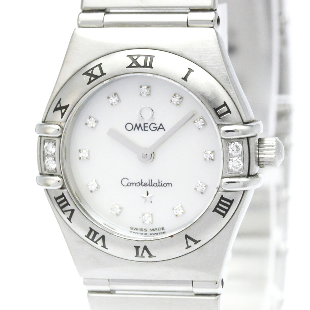 OMEGA Constellation Diamond MOP Dial Steel Quartz Ladies Watch 1566.76 Polished